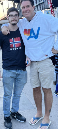 Quinn with Josh, who looks like he doesn't know who or where he is judging by the expression on his face.