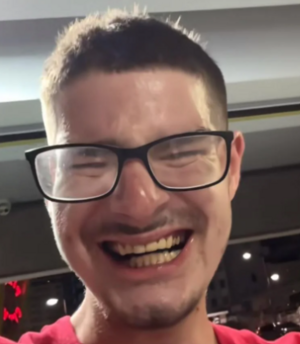 The face of a man who has mental stability and inner peace